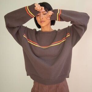 Sonderhaus “I Can’t Believe It’s Not Vintage” Sweater in Athletic Stripe 3X